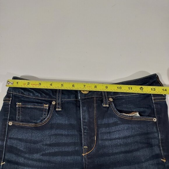 American Eagle Super Stretch Skinny Women Dark Blue Jeans Size 2Long 28x30.5 - Picture 8 of 12
